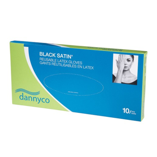 Dannyco Black Satin Reusable Gloves 5pk - Medium