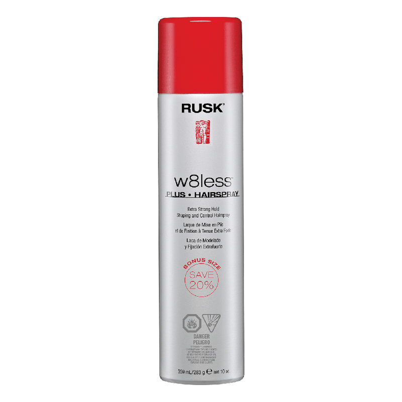 Rusk W8Less Plus Hairspray Bonus Size 55% VOC 12.5oz