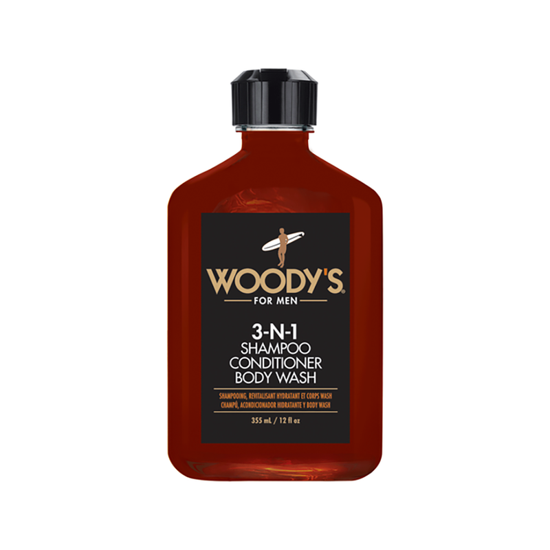 Woodys 3-IN-1 Shampoo, Conditioner, Body Wash 12oz